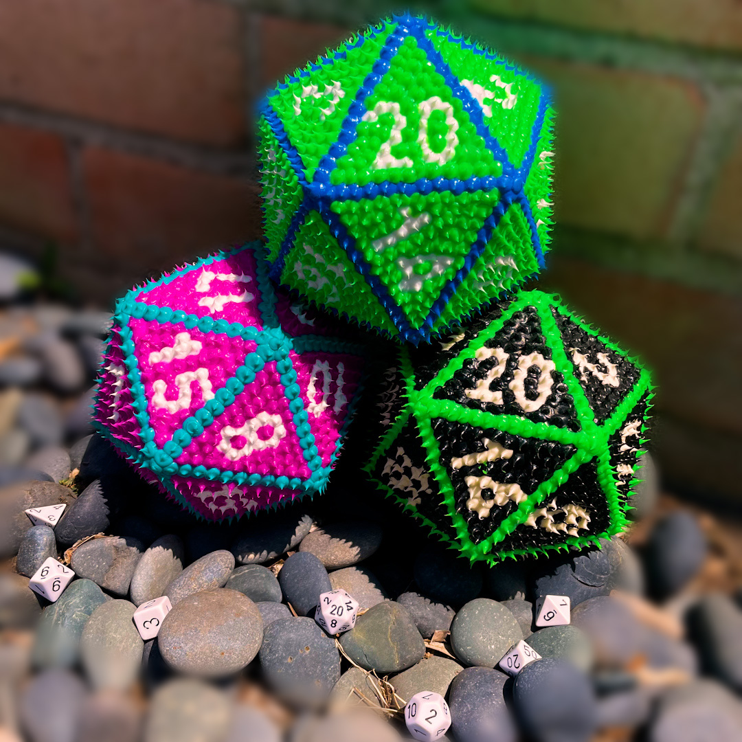 As any dice goblin will tell you, you can never have enough dice! 🎲 

#dice #colors #dropdots #dropdotd20 #dicegoblin #oversizeddice #d20 #d20dice #giantd20 #dnddice #Kessentertainment #kessent