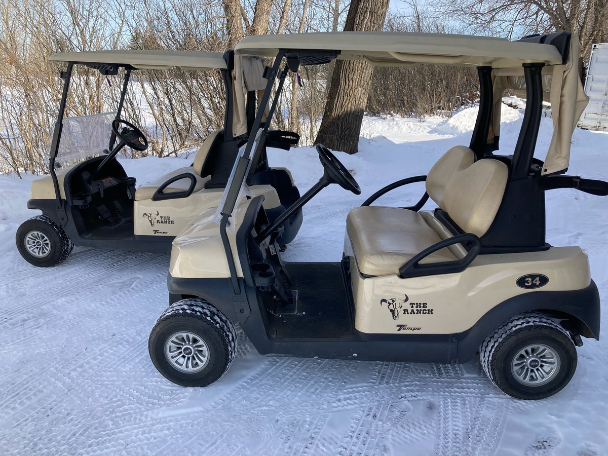 We still have two electric power carts for sale. 1 - 2023 and 1 - 2022. $6000 plus gst per cart. Email gm@theranchgolf.com for more information.