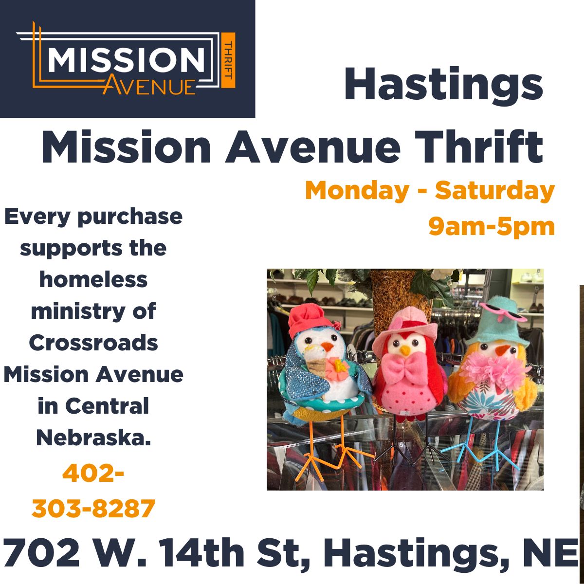 Come in TODAY and see what's NEW at Hastings Mission Avenue Thrift! crossroadsmission.com/thrift-stores/ #MissionAvenueThrift #HastingsNebraska #Thriftstore #Shoptoday