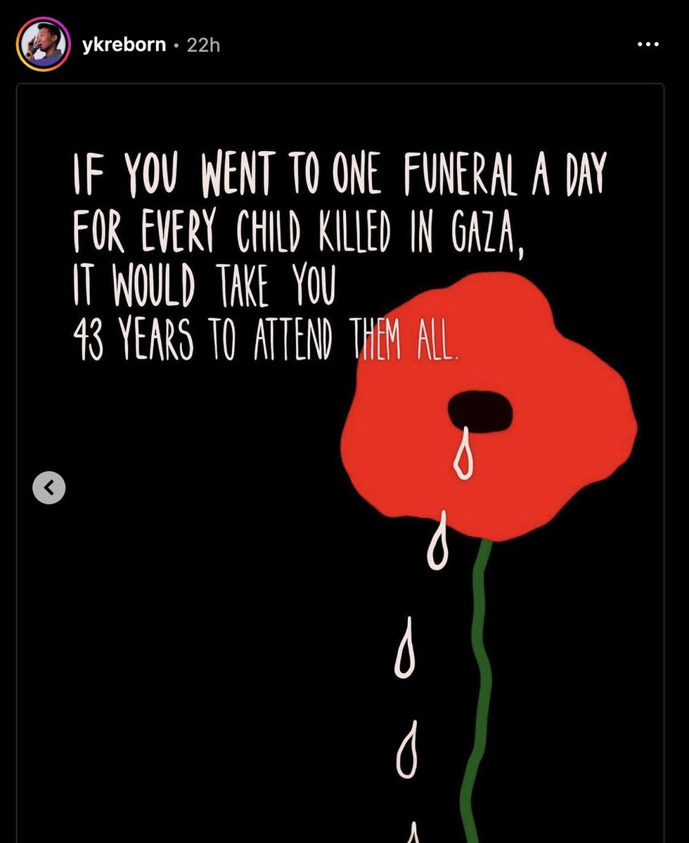 'If you went to one funeral a day for every child killed in Gaza, it would take you 43 years to attend them all.' PERMANENT CEASEFIRE NOW. FREE PALESTINE NOW. REPARATIONS INTO FOREVER NOW.