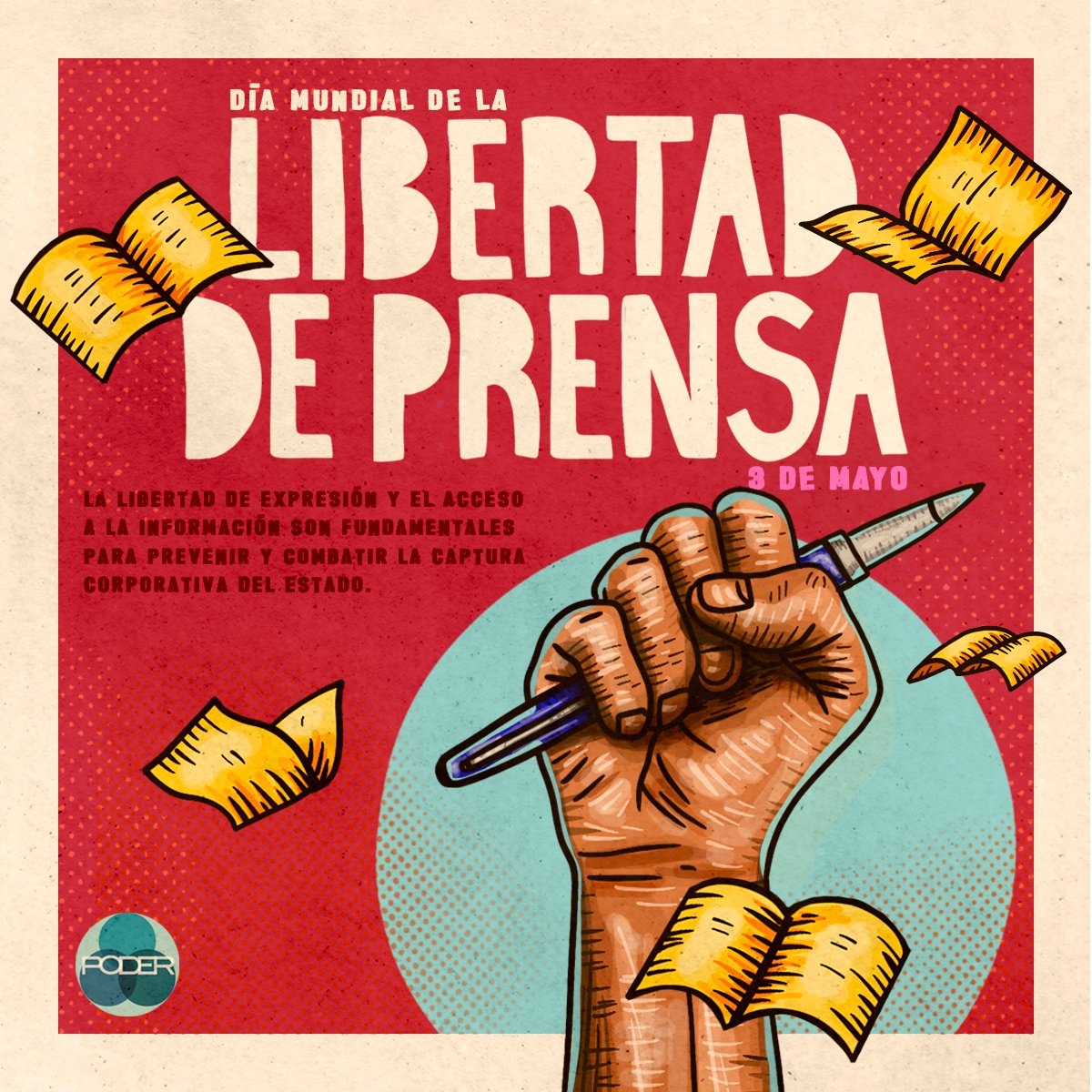 Hoy es el #DíaMundialDeLaLibertadDePrensa, un día para valorar las voces que sostienen y defienden nuestras libertades.📢

La democracia se fortalece cuando defendemos a quienes buscan la verdad, luchan contra la impunidad y la #CapturaDelEstado, y protegen los DDHH.🕊️