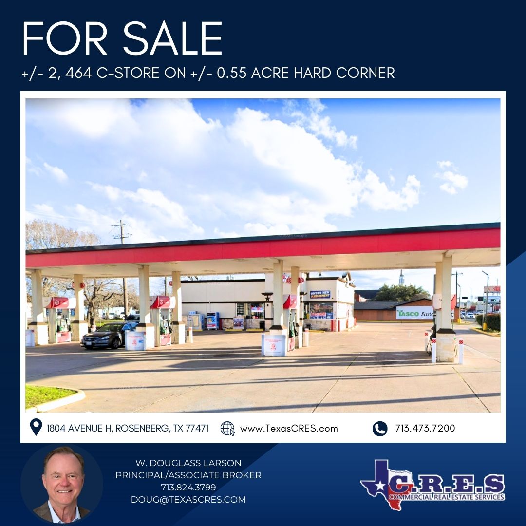 FOR SALE: Rosenberg, TX!
loopnet.com/.../1804-Avenu…
Please reach out to Doug Larson with any additional questions!
#forsale #cstores  #gasstation #commercialrealestate