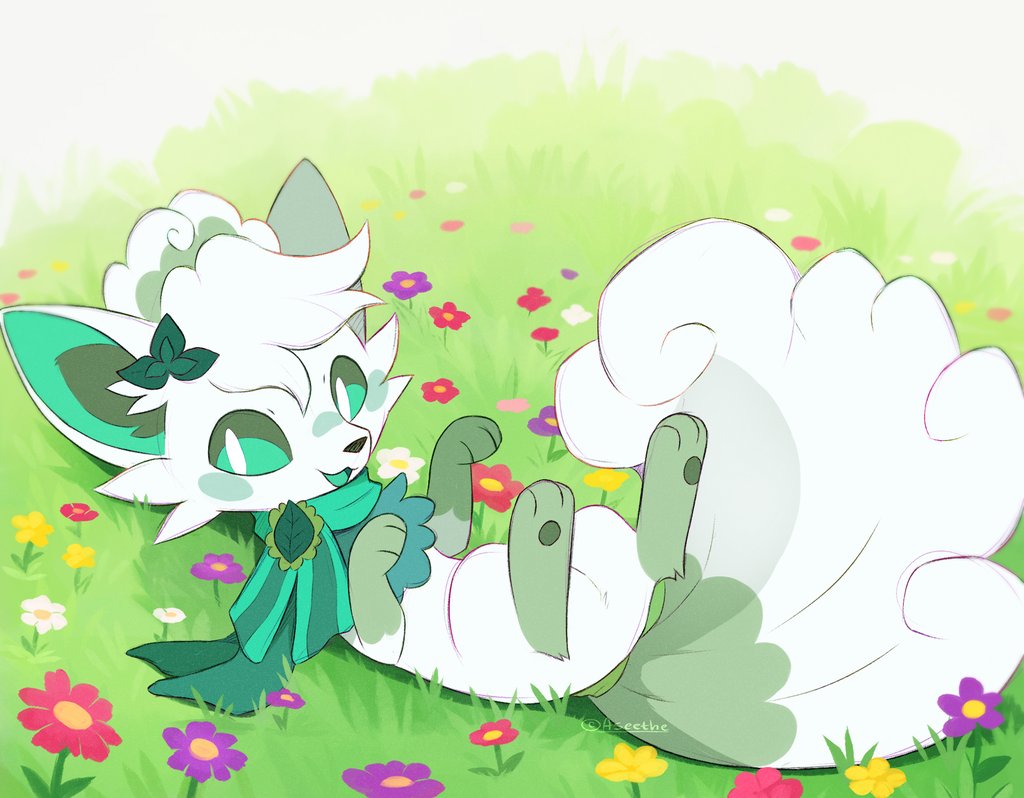 Minty pix enjoying the Spring weather by rolling around in a flower field

🎨@SepiaPaws