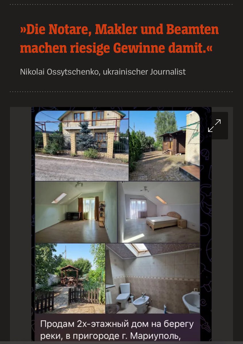 Kleine Recherche über die Enteignung und den Verkauf von Wohneigentum in den besetzten Gebieten der Ukraine spiegel.de/ausland/ukrain…