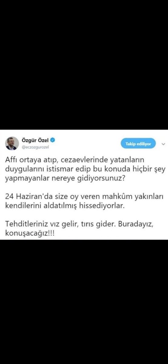 Siz Sadece Kendi mahkumlarinizin pesine düsmek icin mi bizi kandirdiniz? Ne zaman bize de sira gelecek? #GenelAf