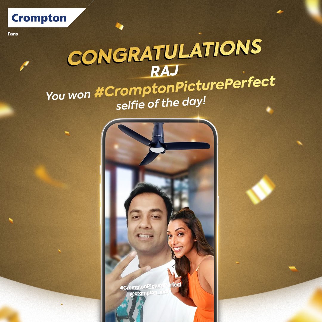Congratulations Raj, you won #CromptonPicturePerfect fan contest selfie of the day! Most likes on your post to stand a chance to win the grand prize of a free trip to a picture perfect destination✈️ P.S - This contest is only for Instagram.
