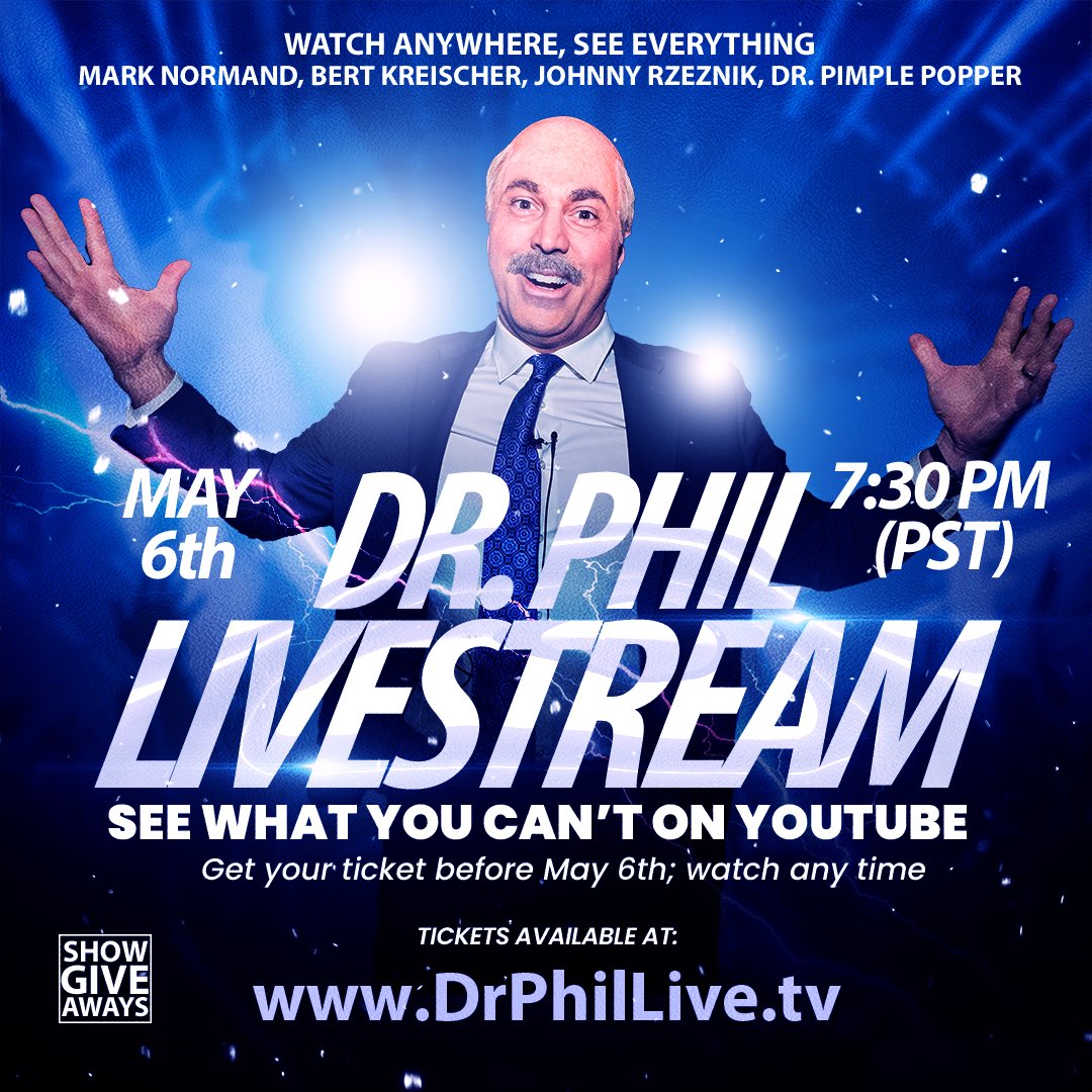 TIX AVAILABLE NOW!!🔥🔥🔥
This is gonna be so fun & wild. 
Watch from the comfort of your home!!

drphillive.tv
@TheComedyStore