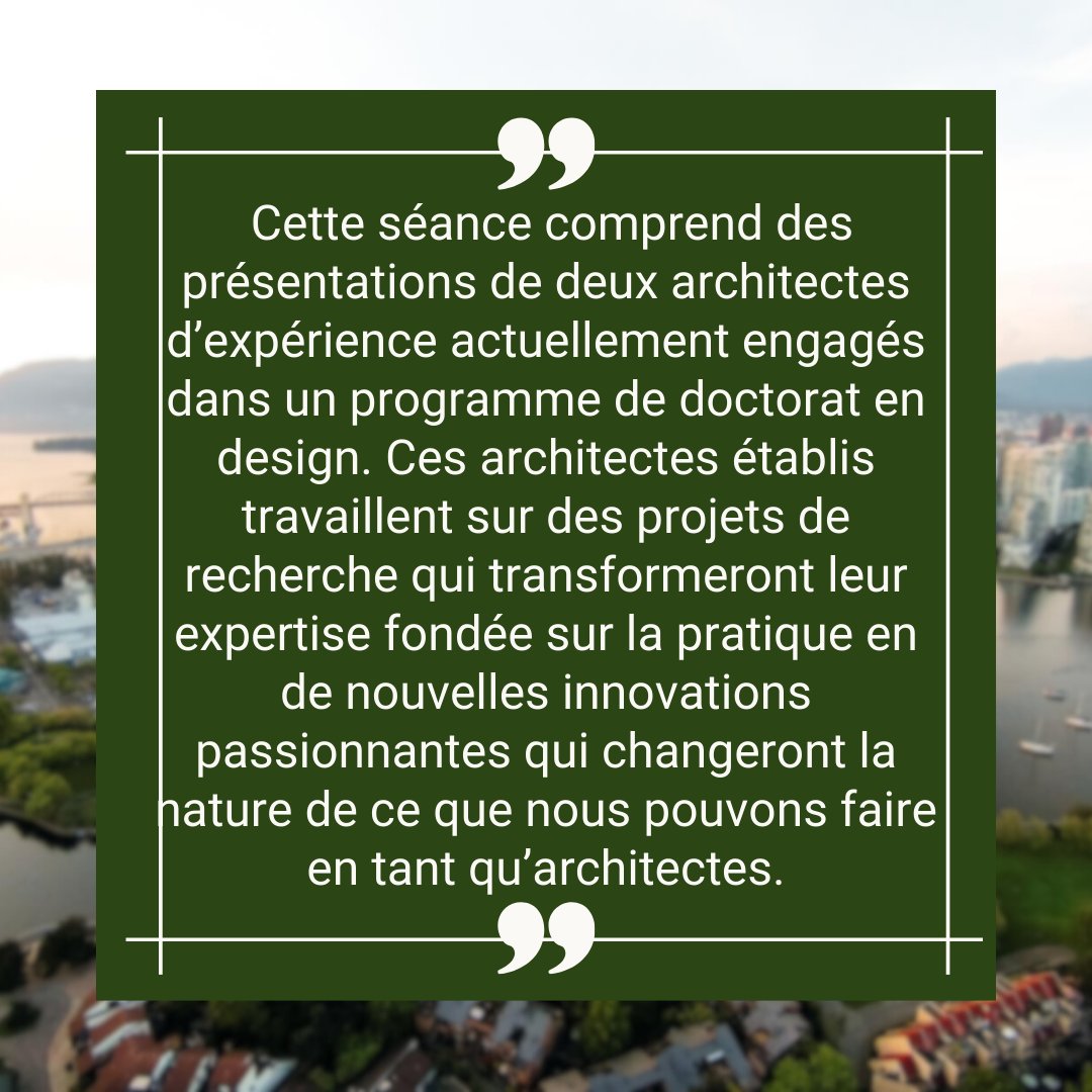 John Brown, PH. D., et Darryl Condon, and Barry Johns présenteront une séance de formation intitulée « Nouveaux modèles de pratique : Travail en cours au programme de doctorat en design de l’Université de Calgary », à la #Conférence sur l’architecture de l’IRAC 2024.