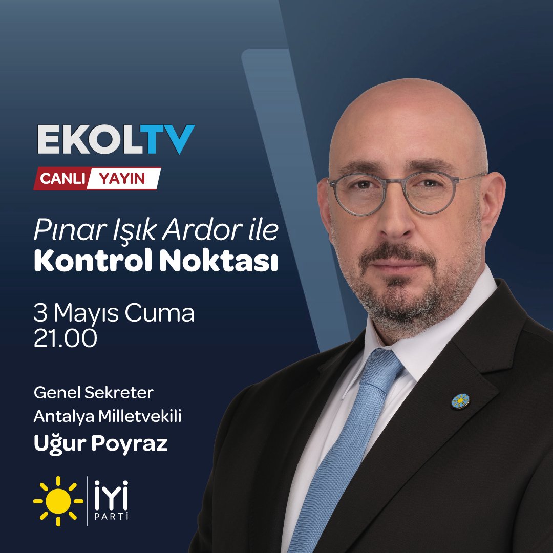 Birazdan @ekoltvcomtr canlı yayınında @pinarardor ile #KontrolNoktası programının konuğu olacağım.