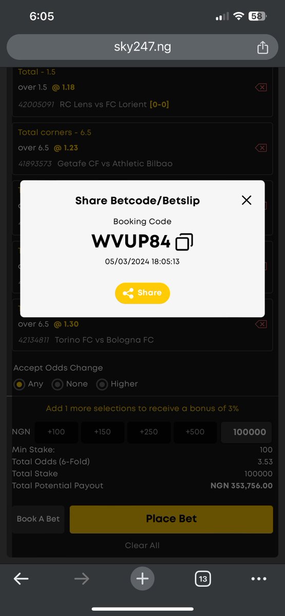 TRIPPLE YOUR FUNDZ ON SKY247 BET CODE 👉🏽 WVUP84 Register here 👉🏽 bit.ly/4b295Au Join my Telegram 👉🏽 t.me/+WlnnVTZu4fAxY…