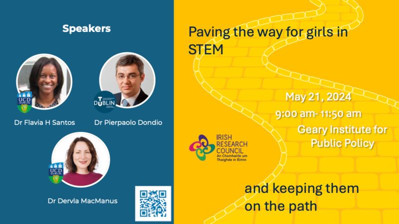 Join us on May 21, 2024, at the Geary Institute For Public Policy, University College Dublin! ☘ The event highlights findings of two projects funded by the @IrishResearch Registration: tinyurl.com/3r5phjur #MathEd #EdTech #GBL #MathsAnxiety #WomenInSTEM