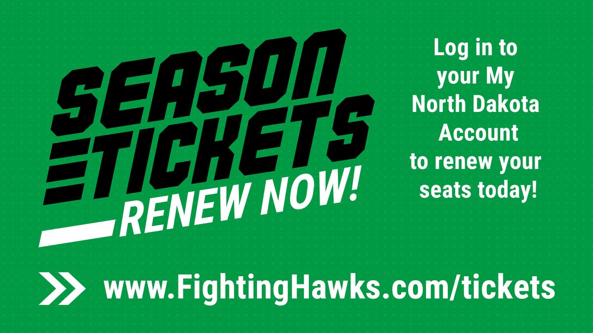 Season Ticket /Season Tailgate Renewal Reminder‼️ Renewals are available through May 15 in your My North Dakota account. Renew today and secure your spots for the 2024-25 season🏈🏐🏒🏀🏀 🔗am.ticketmaster.com/und/ #UNDproud | #LGH