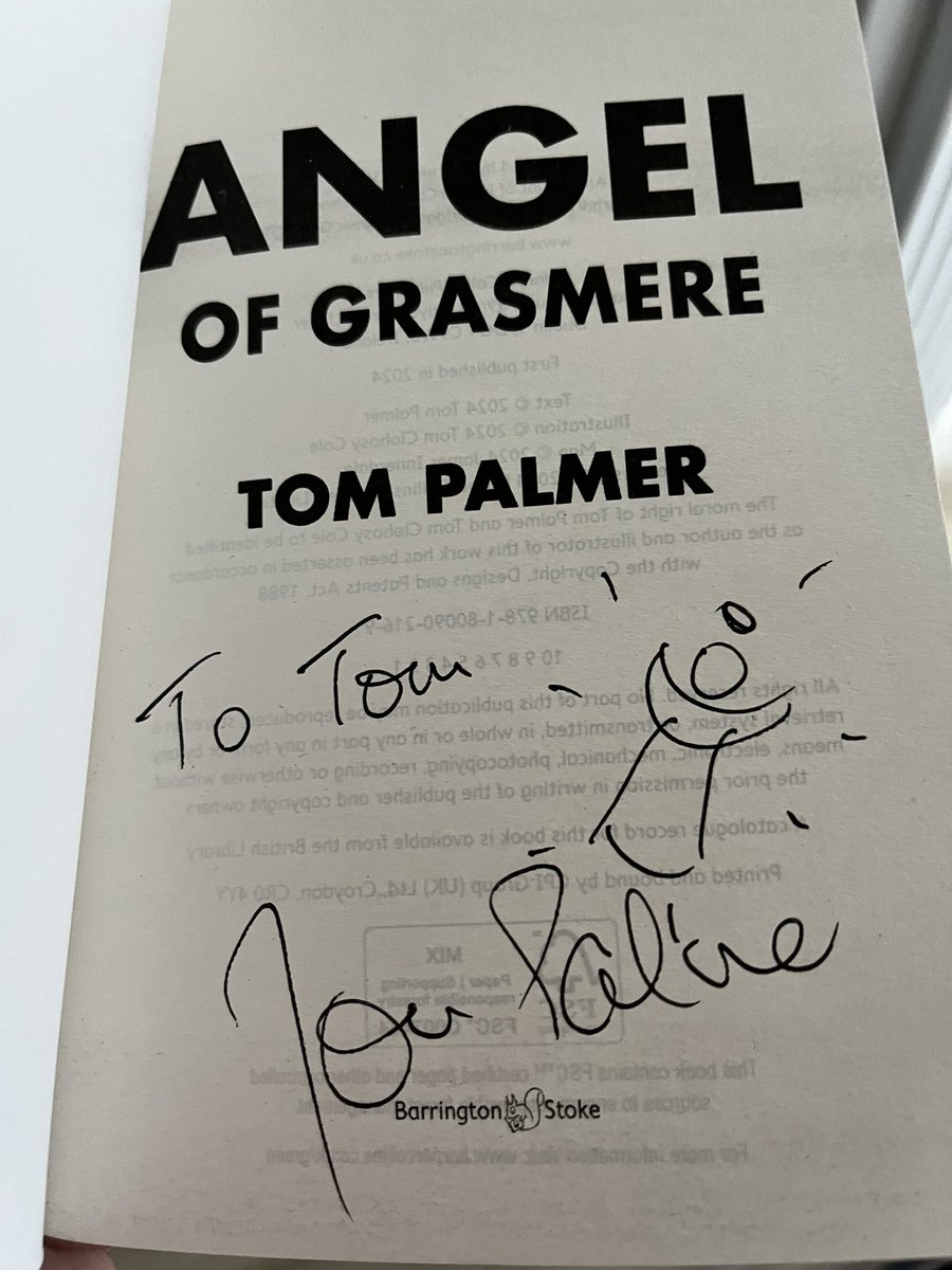 Thanks @SReadBooks for the quick delivery of Angel of Grasmere & thanks for signing it @tompalmerauthor 📖 It’ll take pride of place in my school library. Absolutely love this story! checkemoutbooks.wordpress.com/2024/04/21/ang…