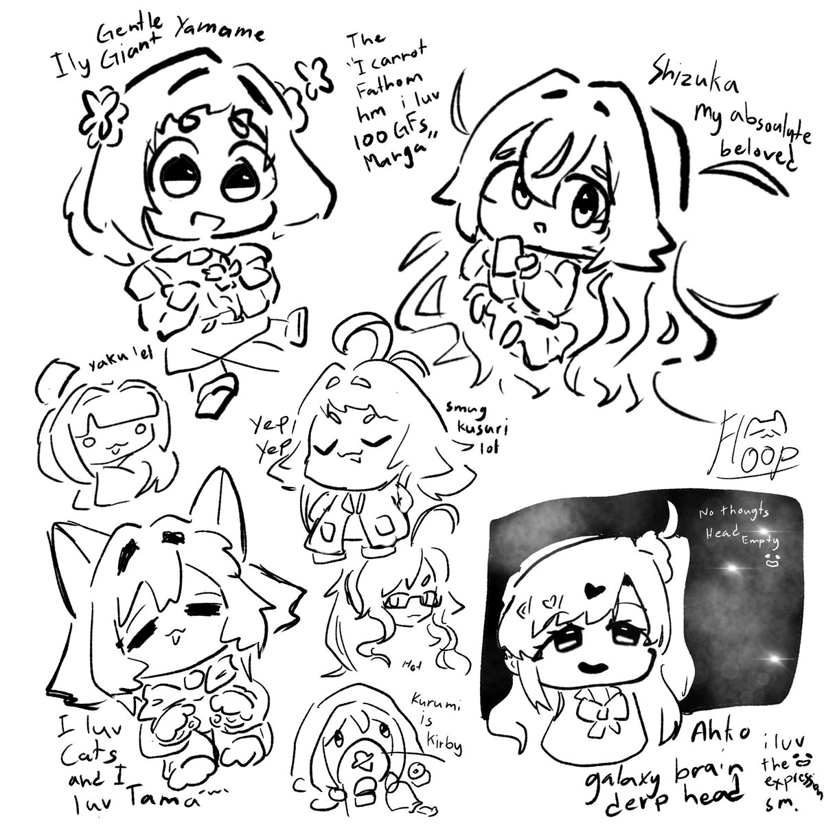 floopdayo's tweet image. i may or may not be recently addicted to the #100girlfriends manga, any doodles of my fav gfs from it ;w;