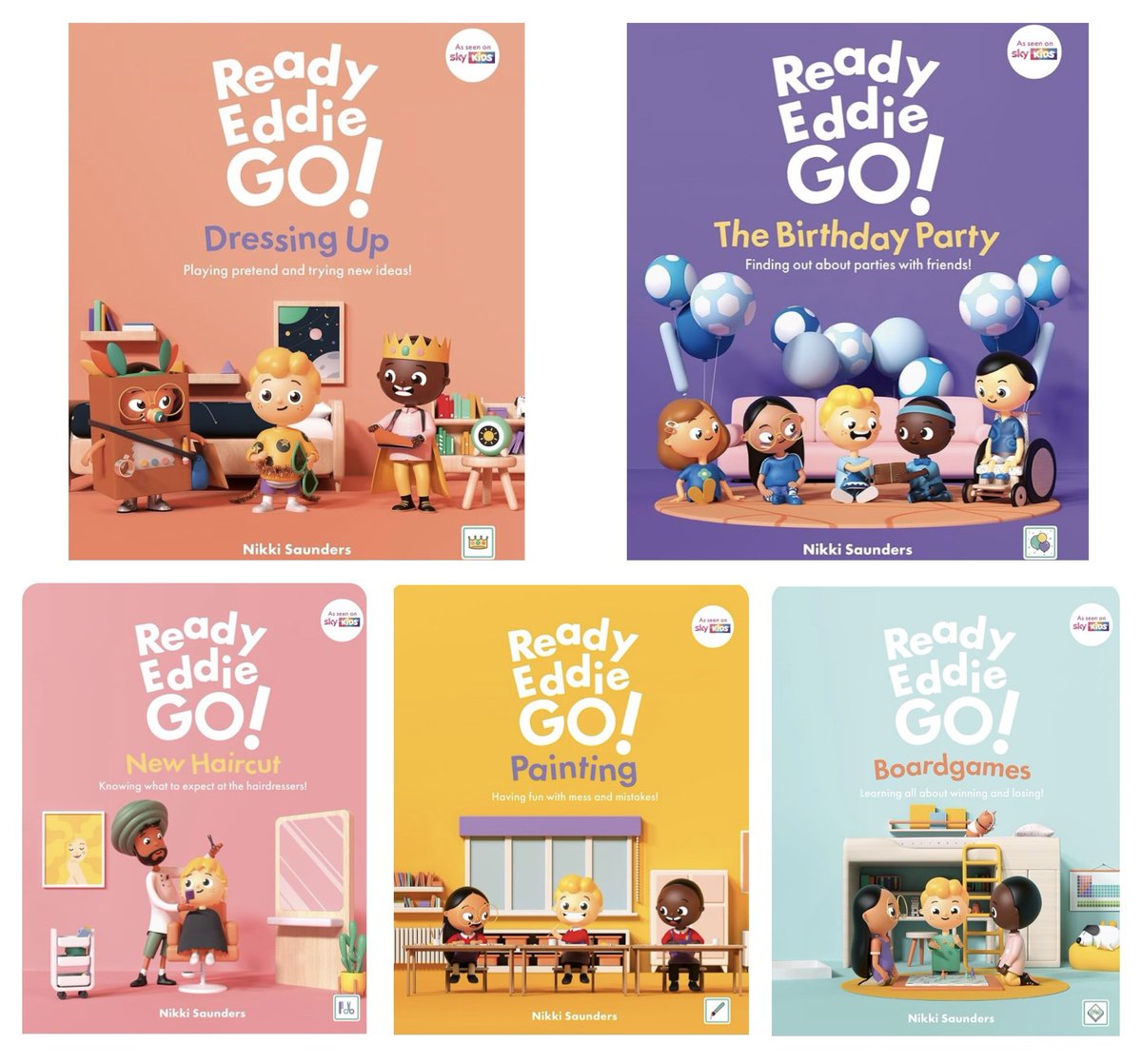 Ready Eddie GO! The very first set of books are coming! As seen on Sky Kids!🥳 Available October 2024!! 🤩 Illustrated by the amazing: @HocusPocusTweet You can pre order any individual workbook here: amzn.eu/d/3ZjkzJv Super excited for these lovely little books to
