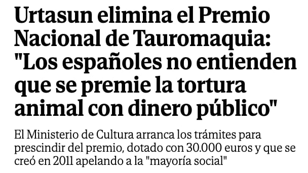 Pues, por el modo en el que nos está toreando, este año el Premio Nacional de Tauromaquia se lo merecía Pedro Sánchez. Les queda el de Teatro, el de Poesía y el de Circo. Se merece los tres.
