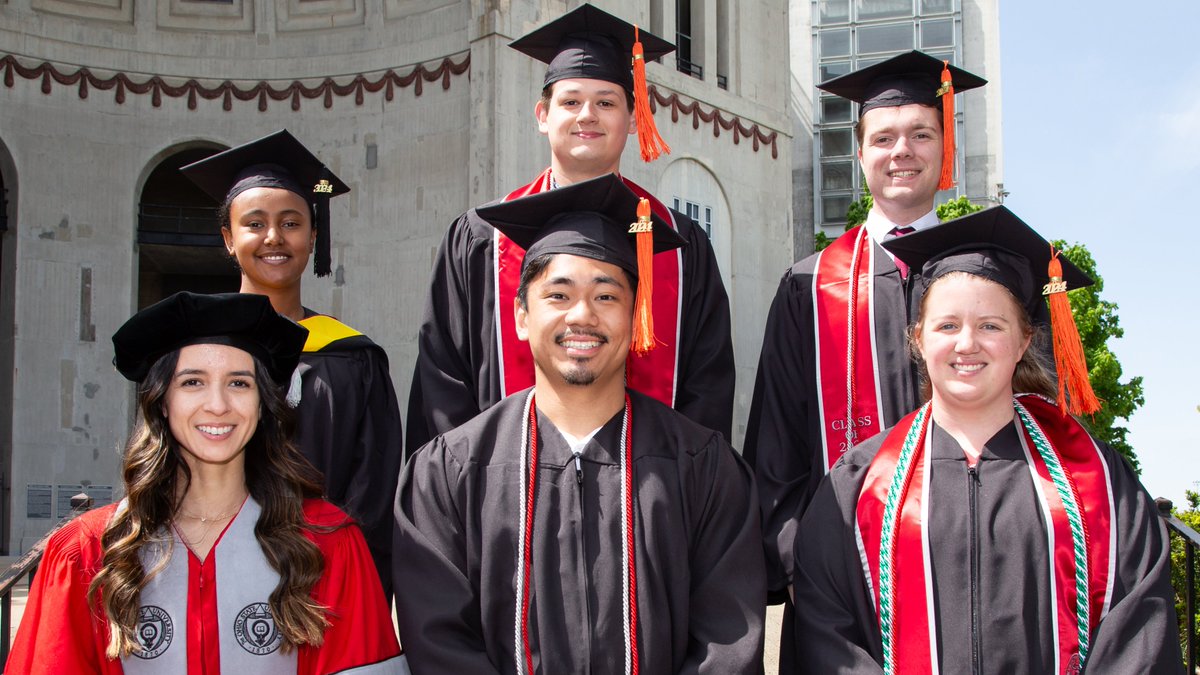 🎓 We’re excited to welcome 1,700+ new alumni this weekend! Meet six of these extraordinary grads who are driven to make a difference ➡️ engineering.osu.edu/news/2024/05/t…