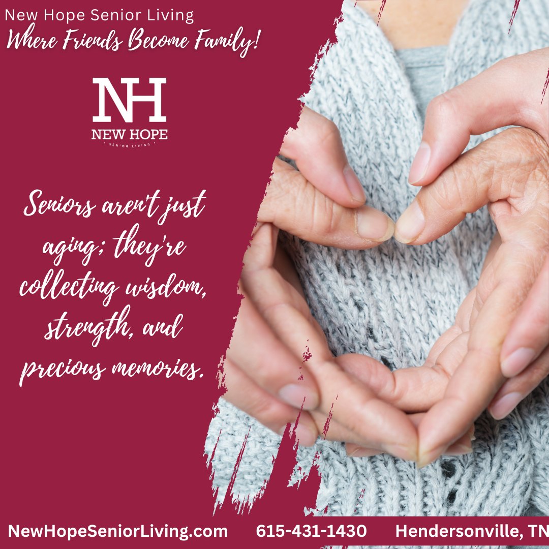 Seniors aren't just growing older; they're gathering wisdom, resilience, and a treasure trove of cherished moments.
#LifeMoments #CherishTheJourney #DailyInspiration #Inspiration  #NewHopeSeniorLiving #AssistedLiving #QualityofLife #Wherefriendsbecomefamily #ElderlyCare