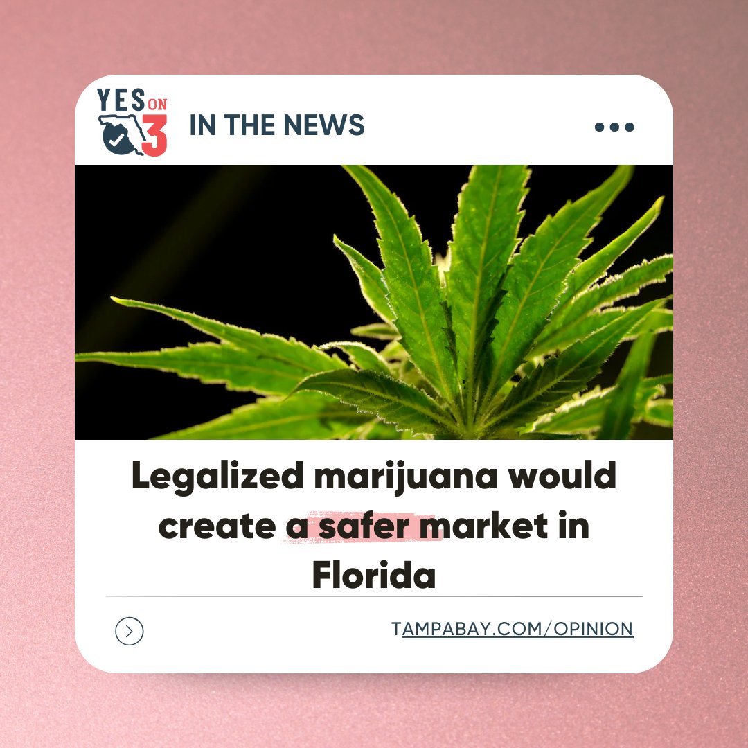 'Supporting the legalization of adult-use cannabis is a vote for a future energized by a responsible, safe cannabis industry that generates jobs and bolsters communities. It’s an opportunity for Florida to lead in fostering a prosperous, secure future...' #YesOn3