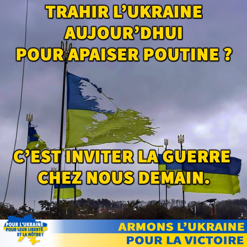 Trop peu. Trop tard. Il est temps de joindre les actes aux discours et de donner à l’#Ukraine tous les moyens de se défendre contre un agresseur qui menace l’Europe et les démocraties. Les Ukrainiens payent aujourd’hui le prix de nos atermoiements. Demain ce sera peut-être nous.