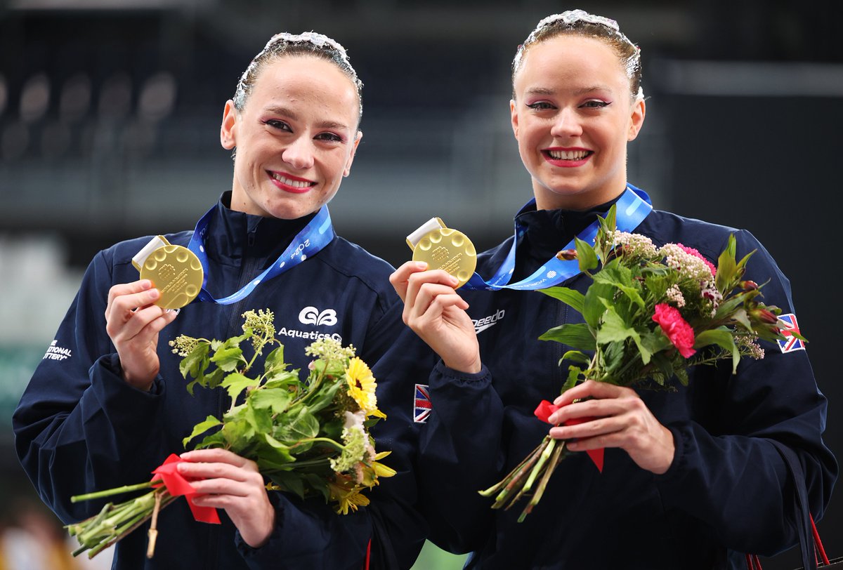 VICTORY at the @Paris2024 Olympic Aquatics Centre 🏊‍♀️ Kate Shortman and Izzy Thorpe win duet technical gold at the Paris test event 🥇 @Aquatics_GB