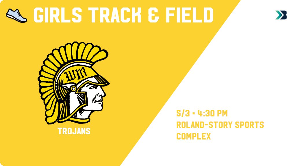 WM_TrojanTrack's tweet photo. Girls Track &amp; Field (Junior High) Meet Day! - Check out the event preview for the West Marshall Trojans. It starts at 4:30 PM and is at Roland-Story Sports Complex Dallas 'Dal" Kray Track. https://t.co/R6O17pqExk https://t.co/9g6898RSoa