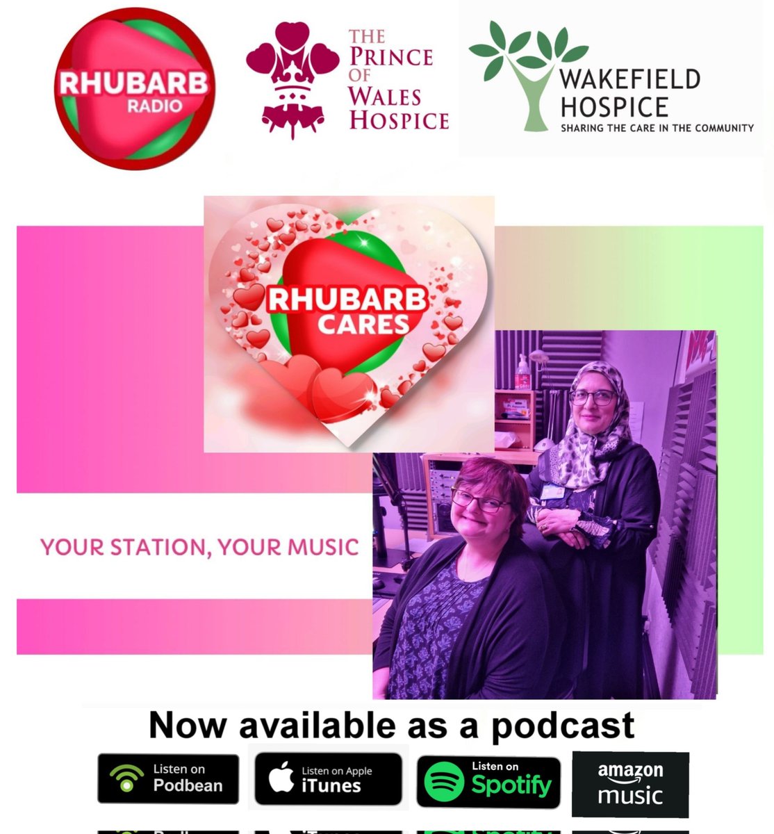 🎙Listen to the Rhubarb Cares feature with Dave Adams introducing Farzana Aziz from Wakefield Hospice, and Jo Dunford from The Prince of Wales Hospice, talking about the incredible work they do supporting the community, on The Rhubarb Radio Podcast 🙏🏼 @WfldHospice @pwhospice