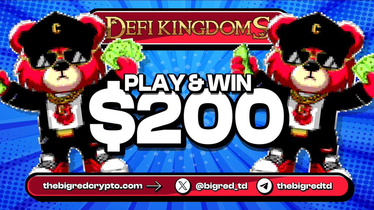 🎮 Win $200 in $TD tokens! Play Defi Kingdoms with #BigRed visage, post your gameplay video on X & our Telegram. Like, share & comment on our posts for a chance to win! 🌟 #Gaming #Competition #WinBig Act now! Your adventure awaits! 🎮🔗 @DeFiKingdoms #avax #memecoinrush $AVAX