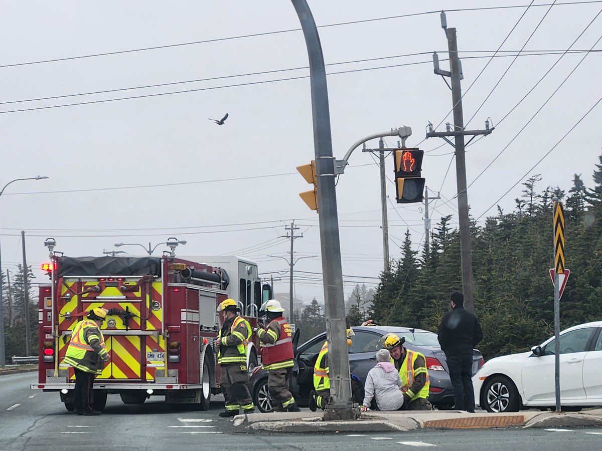 One person has been sent to hospital following a minor two-vehicle rear-end collision at the intersection of Majors Path and Portugal Cove Road, Friday afternoon. #nltraffic @newfoundnewsca