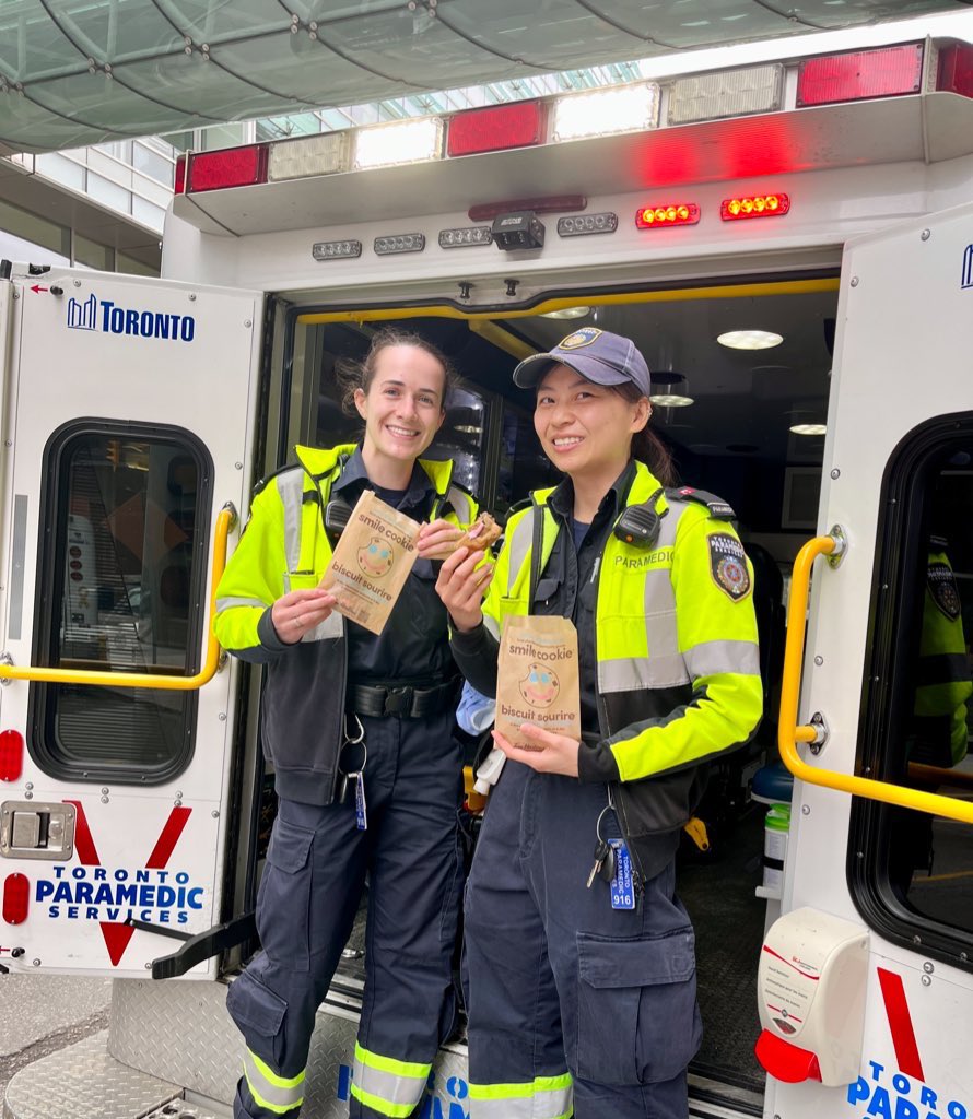 Our staff took a moment during their busy shifts to enjoy a @TimHortons #SmileCookie. 100% of the proceeds go towards Canadian charities like @BreakfastClubz. Remember to pick up your 🍪#TCBCSmileCookie🍪 before May 5!
