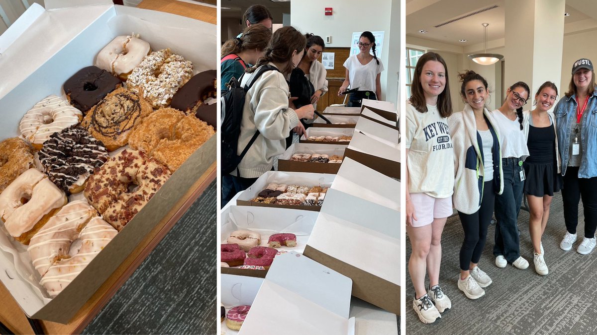 Wishing our students all the best during finals week and celebrating with delicious donuts from Vincent Van Doughnut The Grove.  Congratulations on a successful academic year! #deafed #deafeducation #finals #audiology #audpeeps #washu #washupacs #speechandhearing #phd #slp