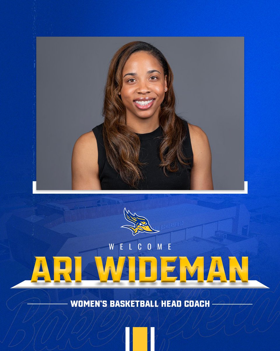 Welcome Coach Wideman! Cal State Bakersfield Women’s Basketball is in good hands with Ari Wideman, a fast-rising talent whose basketball journey has led her to be named the Head Coach of the Roadrunners. Read more: gorunners.com/news/2024/5/3/…
#RunnersOnTheRise
