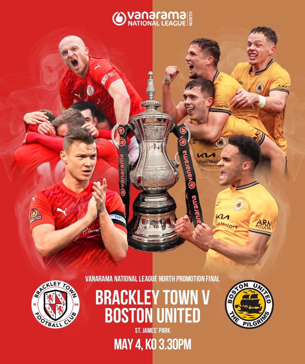 Thought for a second @BrackleyTownFC + @bostonunited were playing in the #FACupFinal tomoz based on that pot!?! Every best wish to #TheMightyPilgrims for #PlayOffFinal success after so many heartaches in recent years!… 👍🏻👍🏽👍🏿🏐🏆