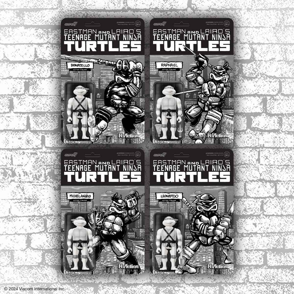 Super7’s latest 3.75” scale Teenage Mutant Ninja Turtles ReAction Figures pay tribute to their origins as a black and white comic with special edition grayscale figures. Shop now on Super7.com! #Super7