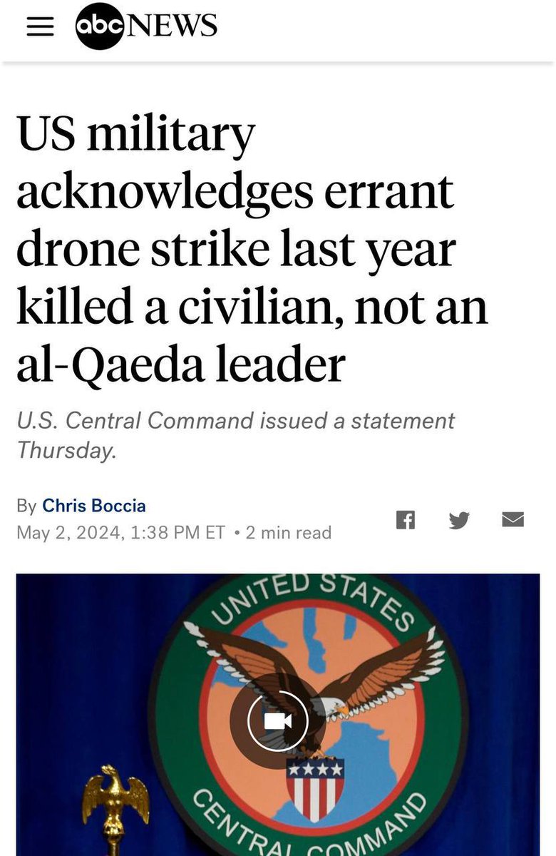 US Central Command announced that an airstrike in May 2023 had killed a Syrian civilian, not an al-Qaeda leader. An investigation found that US forces misidentified the alleged al-Qaeda target and that a civilian, Lufti Hassan Masto, was wounded and killed instead. h