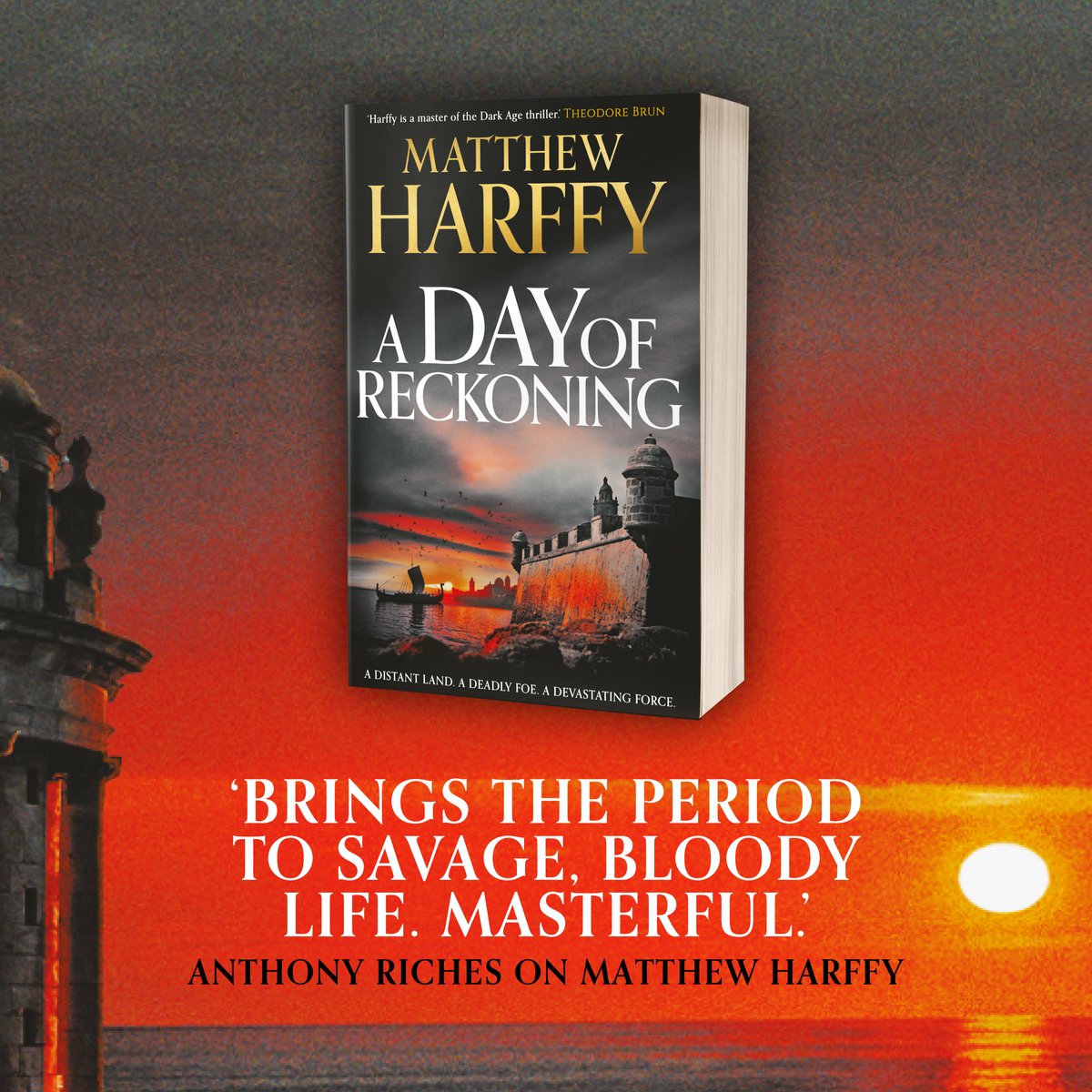 Hunlaf battles peril and intrigue on a dangerous voyage to Muslim Spain... ⚔️ #ADayOfReckoning is the third thrilling historical adventure in the #ATimeForSwords series by @MatthewHarffy Coming in paperback: amzn.to/3TSjebG