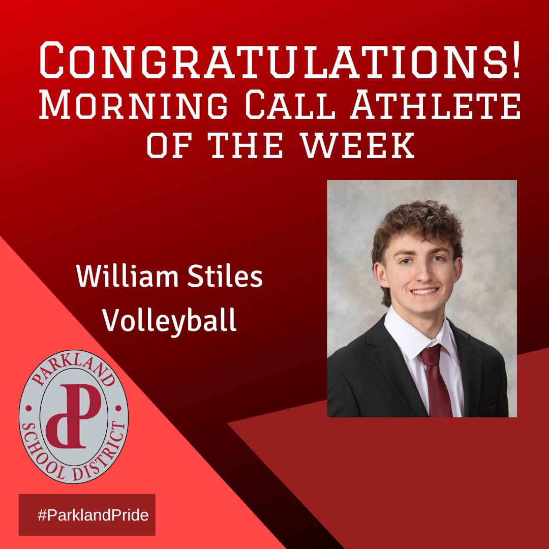🏆Congratulations to PHS student-athlete 🏐William Stiles on being named The Morning Call Athlete of the Week! We have so much #ParklandPride!