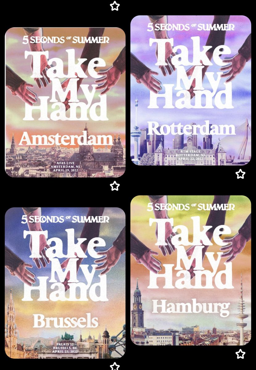 LAURASVAPOR's tweet photo. petition for 5sos to go back to making different and fun posters for every city instead of just changing the name/color on the same poster over and over again https://t.co/vRF0pK0Rby