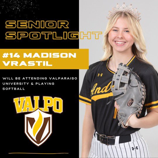 💥 MADISON VRASTIL #14 💥

College: Valparaiso 

Major: Exercise Science

Good luck, V! 🥎⚡️