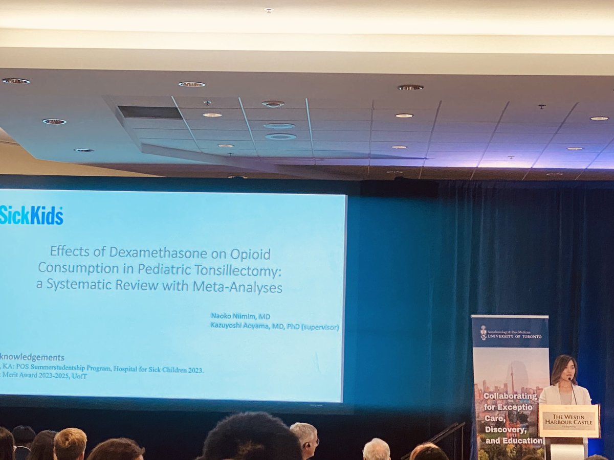 Our #PedsAnes fellow Dr Naoko Niimim presents her systematic review  on effect of dexamethasone on opioid consumption in pediatric tonsillectomy, congrats!
 #PedsPain