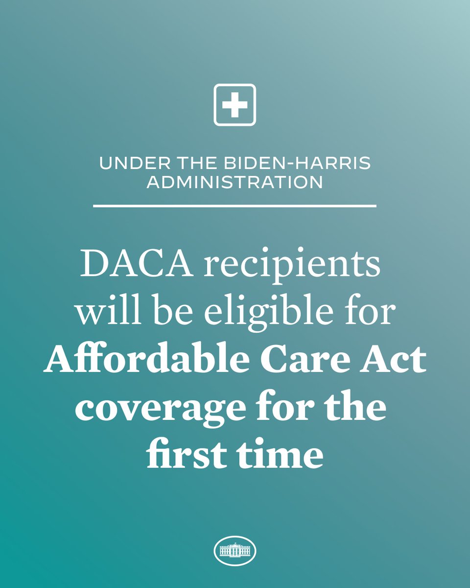 Starting in November, Dreamers can apply for health coverage through the Affordable Care Act for the first time.

President Biden and Vice President Harris believe that health care should be a right, not a privilege. Today’s new rule builds on that belief.