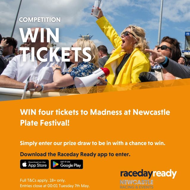 🎉 𝐂𝐎𝐌𝐏𝐄𝐓𝐈𝐓𝐈𝐎𝐍 𝐓𝐈𝐌𝐄 🎉 Our friends at Raceday Ready are giving you the chance to win four premier tickets to join us for day 2 of Northumberland Plate festival ft Madness live after racing 😍 Enter now ➡️ brnw.ch/21wJrLw