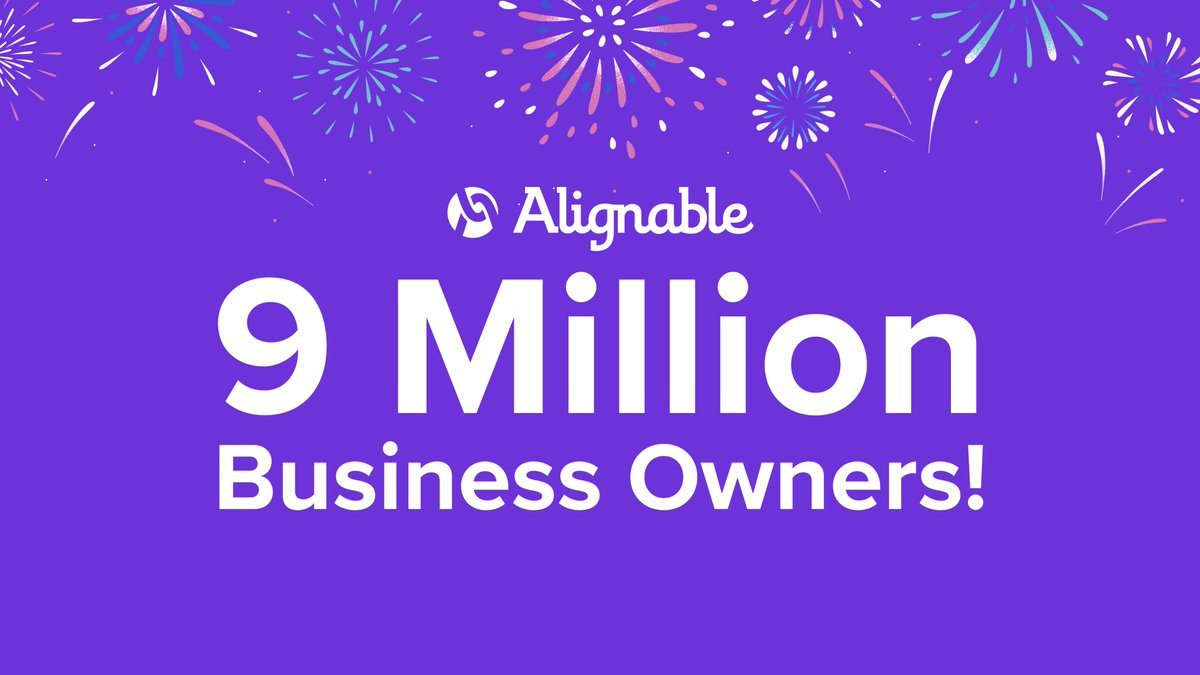 We have reached 9 MILLION business owners on Alignable! Together, we're redefining business networking and driving success for millions in North America. If you aren’t a part of the 9 million, come join us where networking is done right. #Alignable  #BusinessNetworking