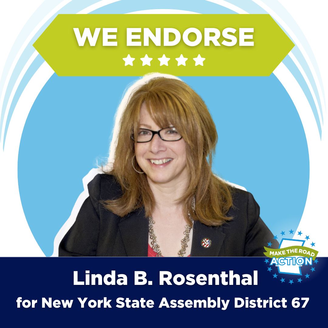 Today our members PROUDLY endorse @LindaBRosenthal for election to the Assembly. Thank you for your leadership for our members and communities! We’re looking forward to advocating together to pass people-centered legislation! #ExcludedNoMore #Coverage4All