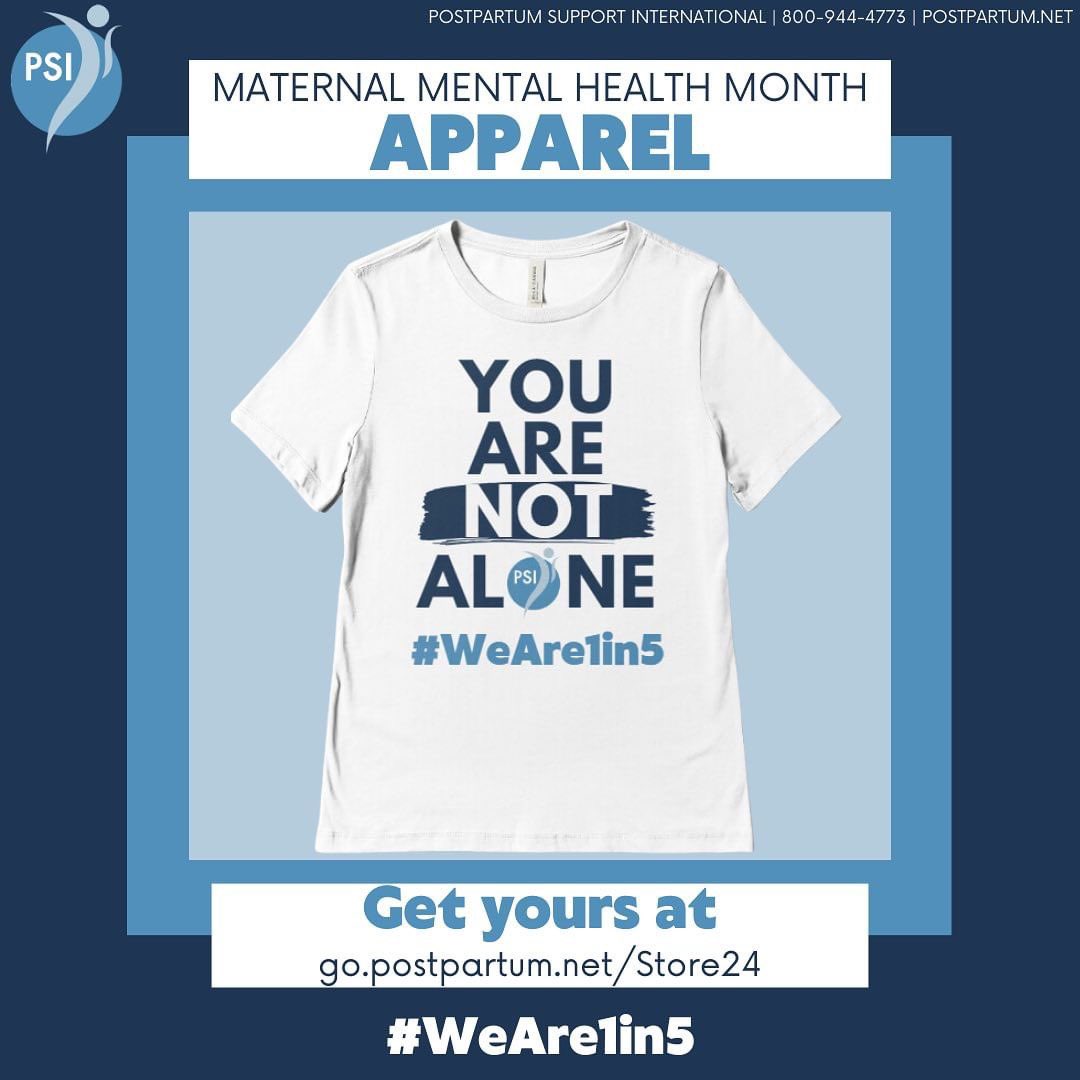 Make an impact in style. Tell your story in a video posted as a reel or to your story wearing a #WeAre1in5 T-Shirt. Shop Now ➡️ link in bio or visit go.postpartum.net/Store24