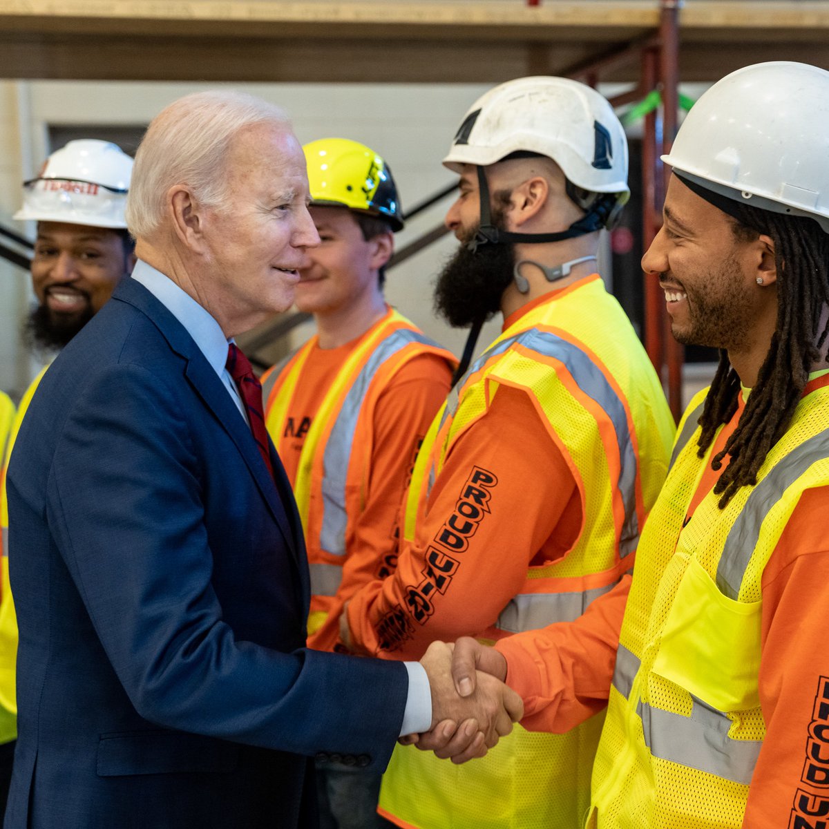 President Biden’s jobs record speaks for itself: ✔️ Over 15 million jobs created ✔️ Unemployment below 4% ✔️ Wages are up