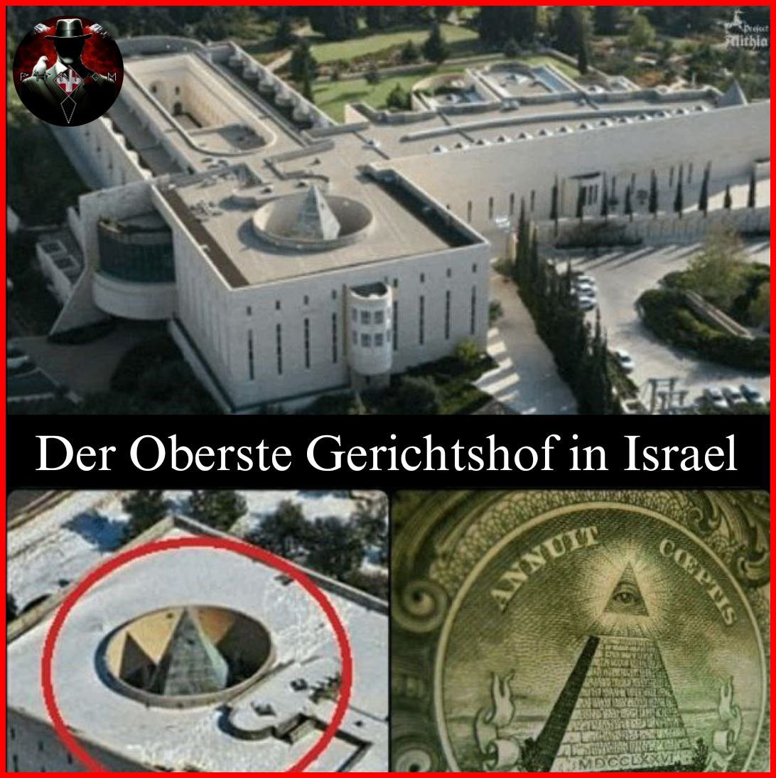 ‼️🇮🇱 Der Oberste Gerichtshof Israels hat eine Pyramide mit einem allsehenden Auge auf dem Gebäude und wurde von den Rothschilds entworfen und finanziert. Das ist keine Verschwörungstheorie, sondern Fakt.