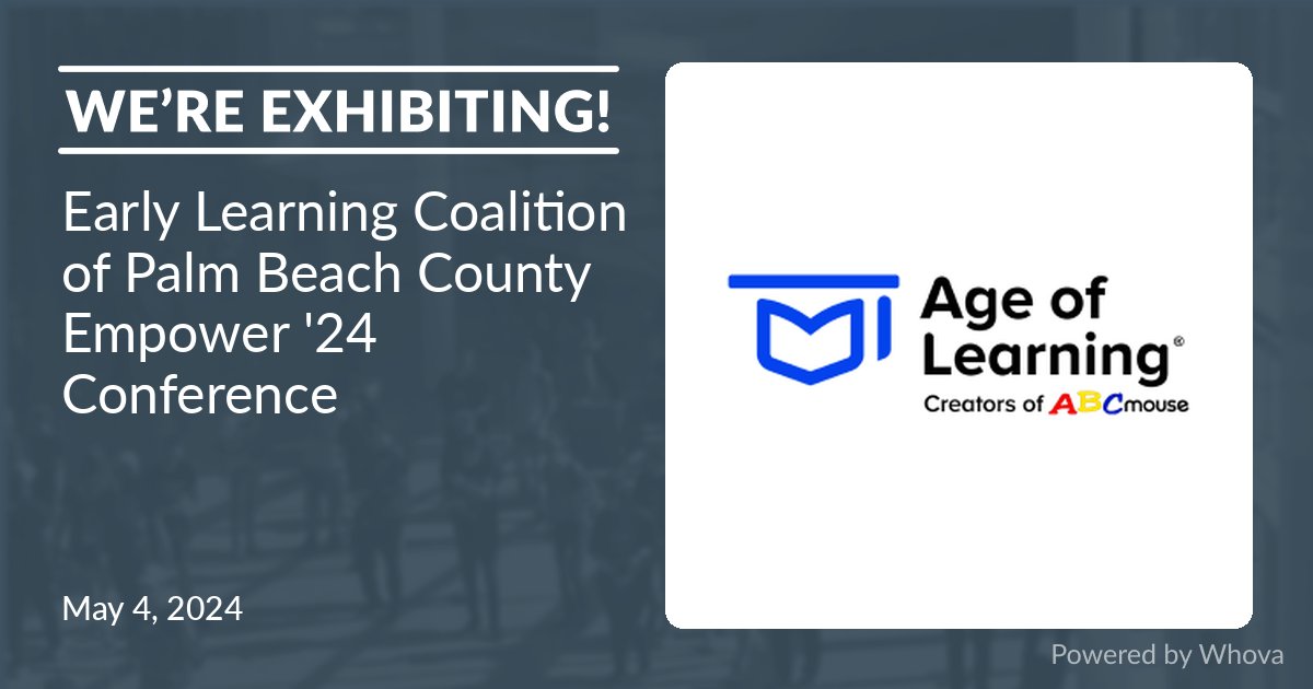 Are you attending @ELCPalmBeach #Empower24? Look for the Age of Learning booth to hear more about our personalized learning solutions. #ELCPBCReady #ELCPBC