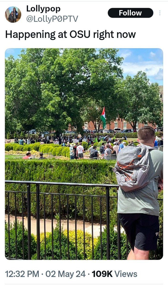 Oklahoma State University had a few masked jihadist-looking protesters rallied against Israel yesterday, the day after OU did. They foolishly think they can demand a university to do what they want. 
#oklaed #osu #oklahoma