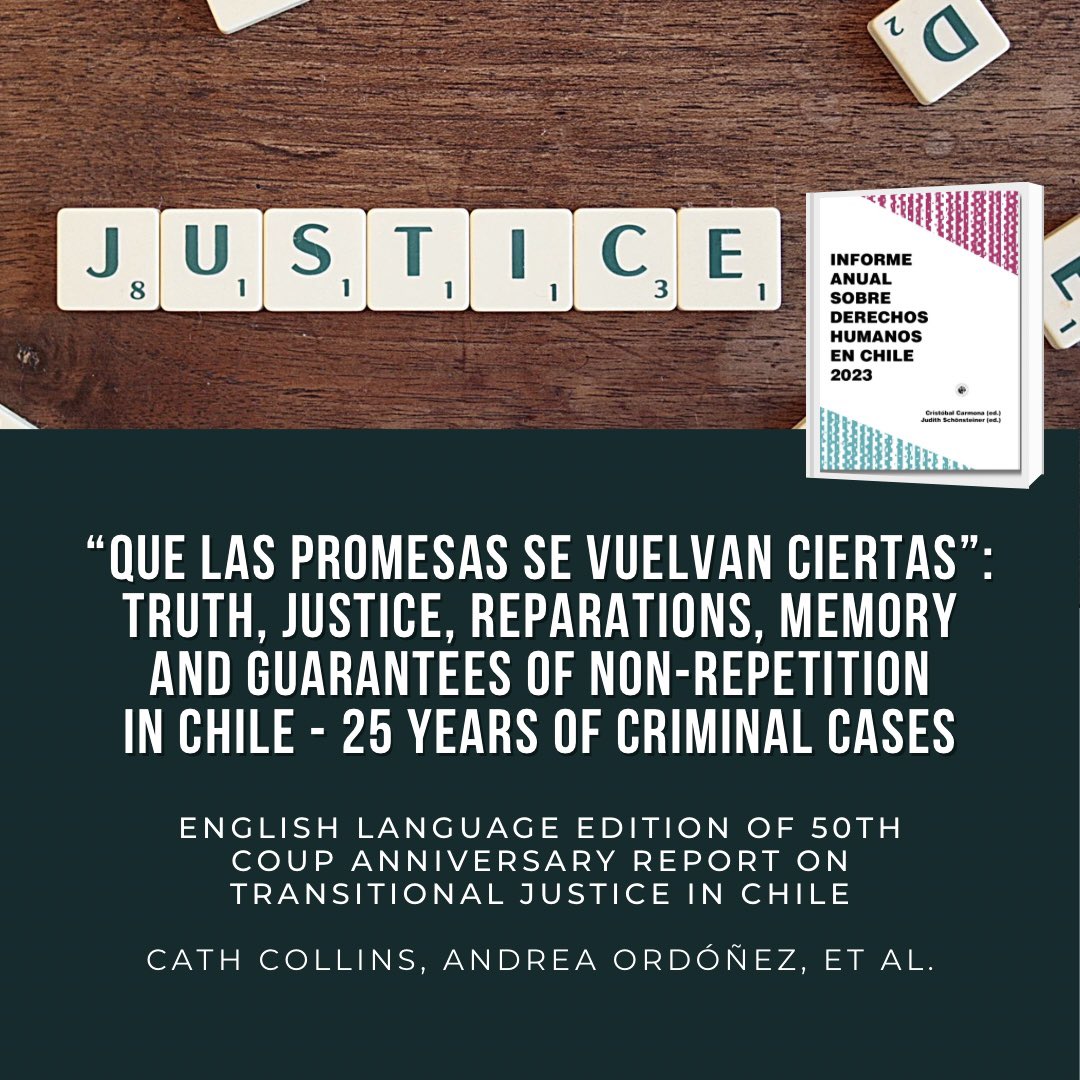 #transitionaljustice in #chile 50 years after the coup. Revise English version of @ddhh_udp Annual Human Rights Report, translated by @ddhhicsoudp.
Link: derechoshumanos.udp.cl/cms/wp-content…